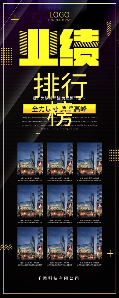 企业销售业绩排行榜展架