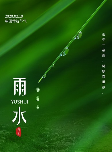 简约雨水传统节气海报