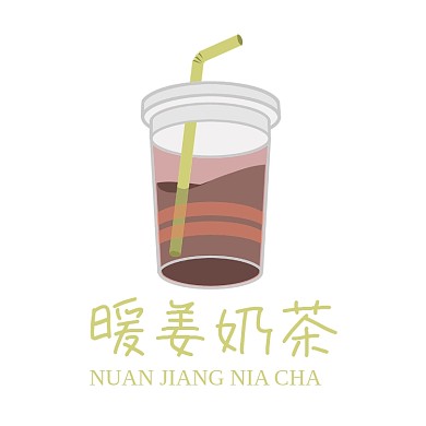暖姜奶茶logo