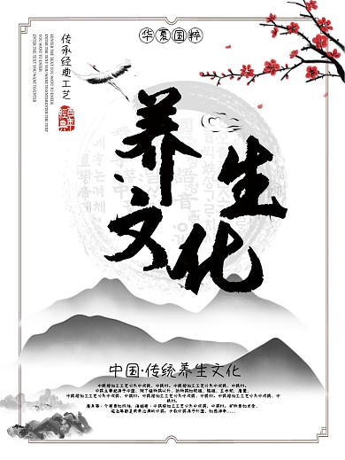中国风养生文化海报