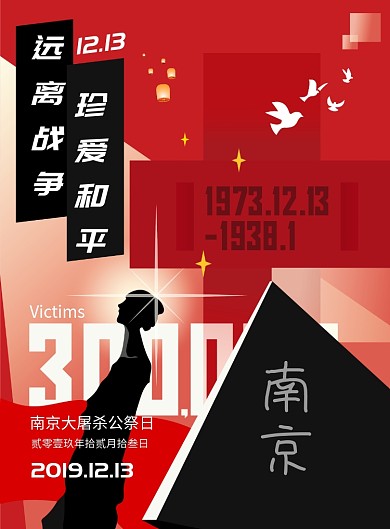 南京大屠杀公祭日纪念海报