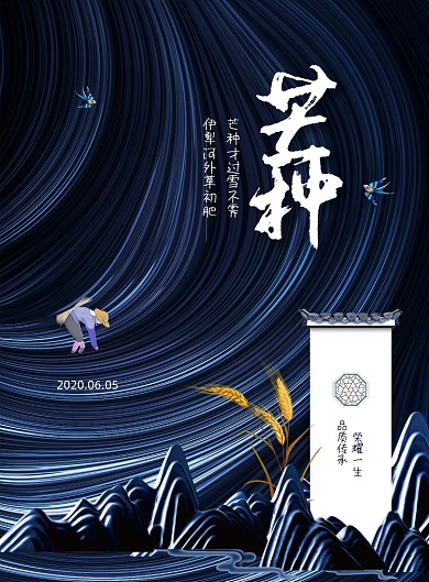 二十四节气芒种地产海报