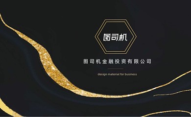 投资公司黑色鎏金名片