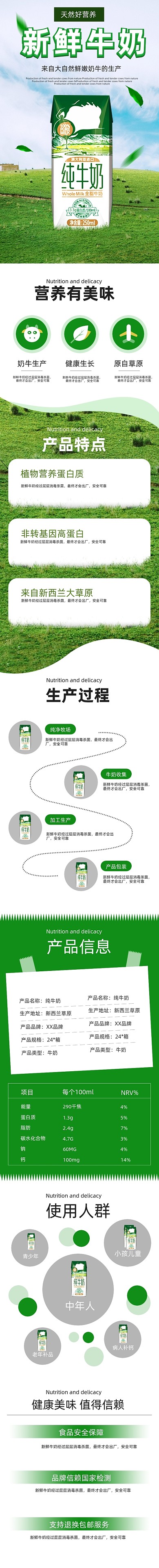 淘宝新鲜纯牛奶好营养纯天然详情页