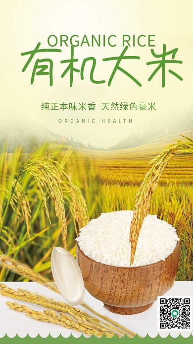 原生态有机大米海报设计
