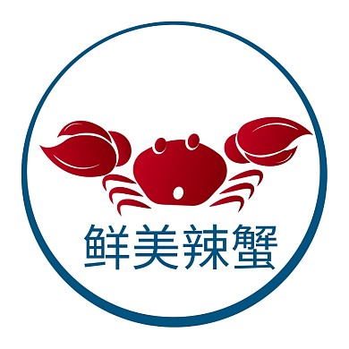 红色螃蟹美食LOGO