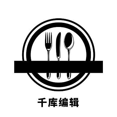 矢量图logo刀叉勺子圆形