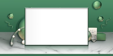 绿色装饰陈列相框海报样机