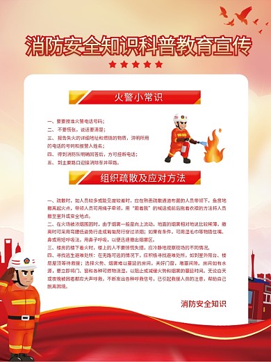 消防安全知识科普教育宣传海报