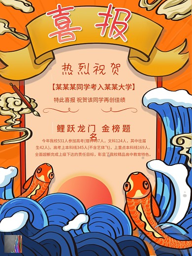 原创创意喜报宣传海报