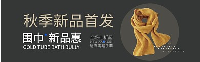 棕色时尚女装围巾新品电商淘宝BANNER