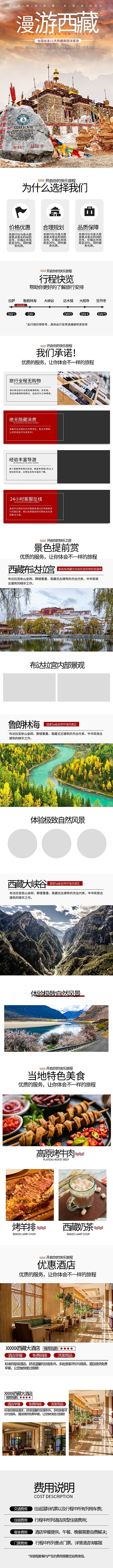 旅游漫游西藏布达拉宫白色简约风电商详情页