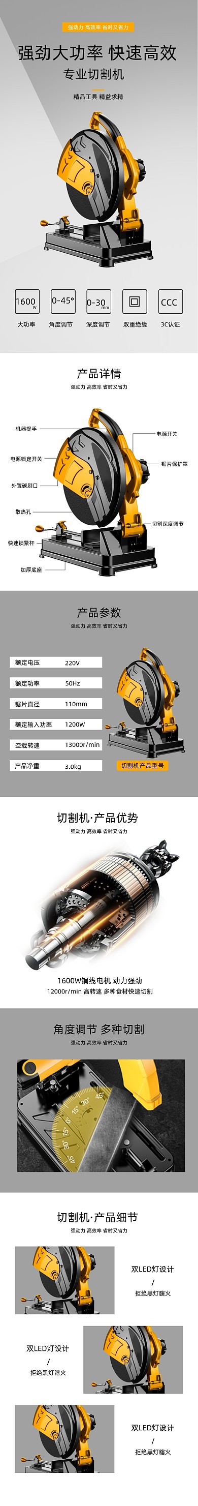 切割机打磨机日用五金详情页