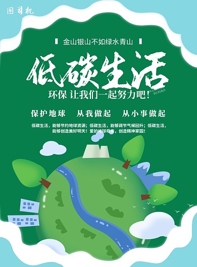 低碳生活环境保护印刷海报