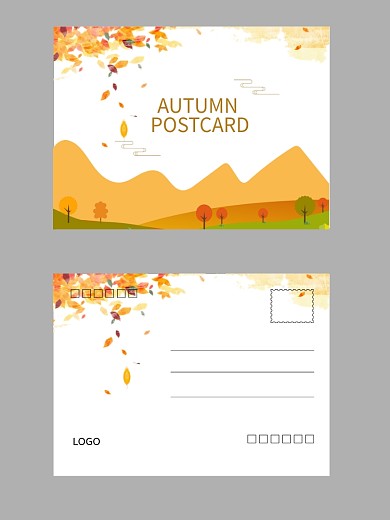 小清新秋季明信片