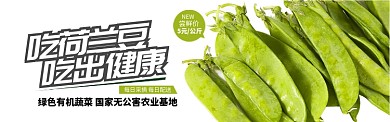 绿色水果蔬菜荷兰豆促销banner