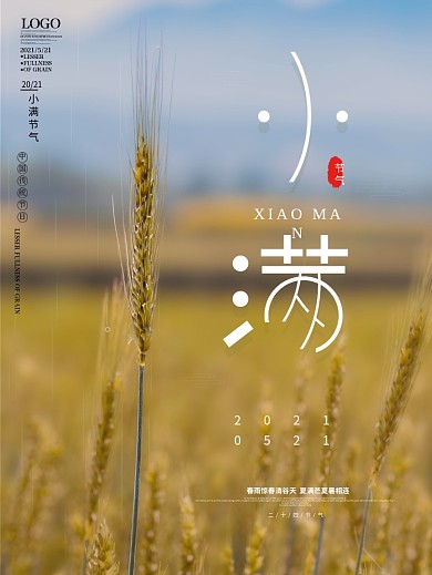 原创小满二十四节气宣传海报