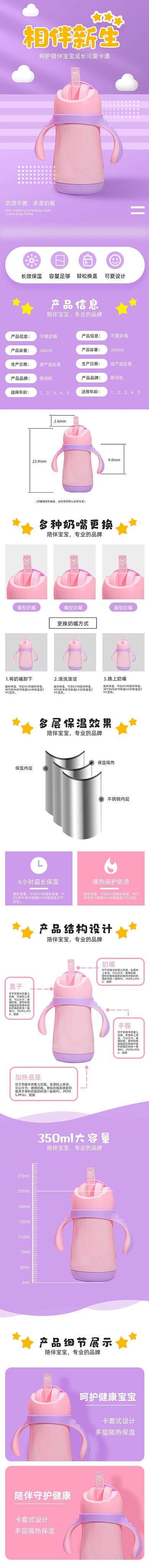 陪伴呵护宝宝成长奶瓶详情页