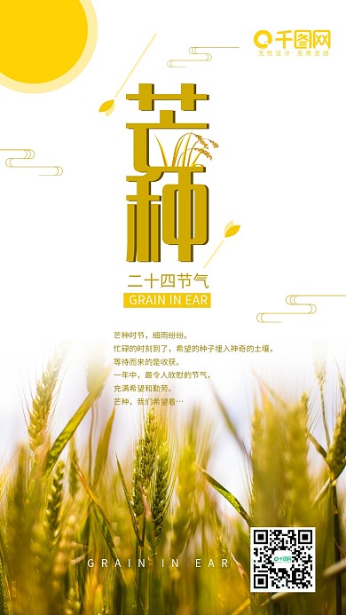 芒种二十四节气简约风手机用图