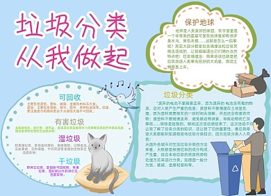 垃圾分类保护环境小报手抄报
