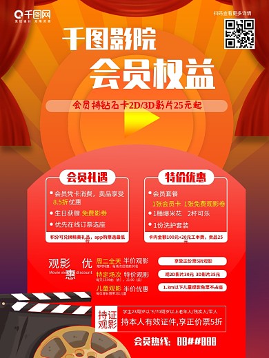 影院会员权益介绍海报