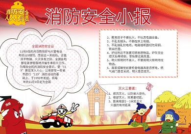 消防安全小报手抄报模版
