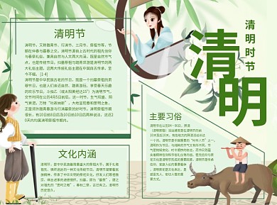 清明习俗Word手抄报