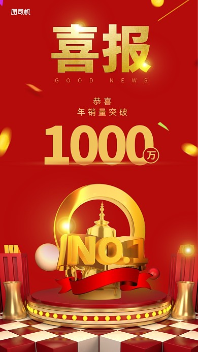 喜报销量突破手机海报