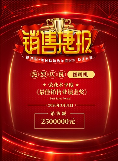 销售喜报印刷海报