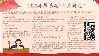 宪法中华人民共和国民法典亮点党建宣传展板