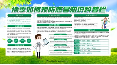 预防换季感冒宣传展板