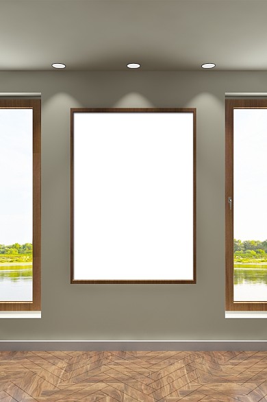 室内靠墙海报贴图样机