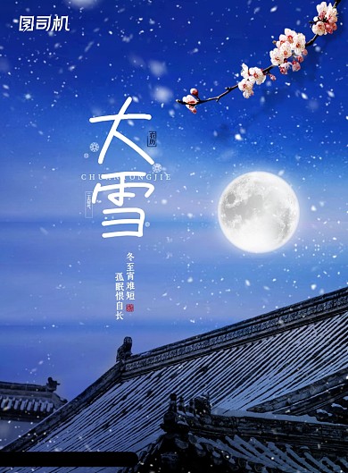 大雪简约中国风传统节气宣传海报