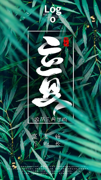 大气简约地产立夏节气品宣摄影图类手机海报