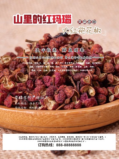 超市大红袍花椒促销海报美食调料调味设计