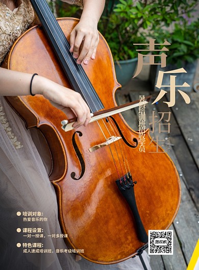 乐器培训班招生印刷海报