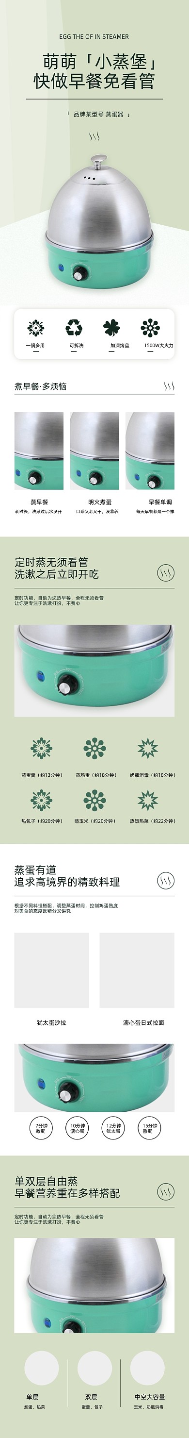 蒸蛋器早餐机数码家电详情页