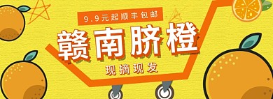 卡通风赣南脐橙包邮淘宝banner