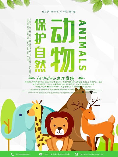 小清新保护动物海报