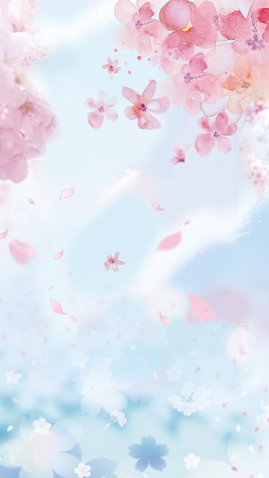 手绘樱花梦幻手机壁纸