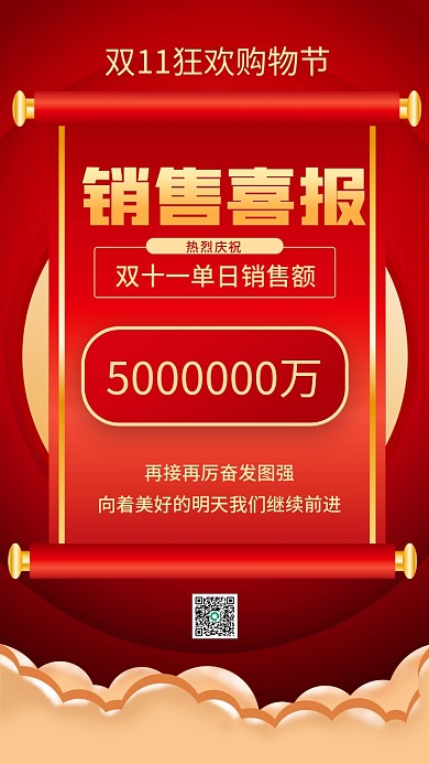 电商销售喜报贺报战报宣传手机海报