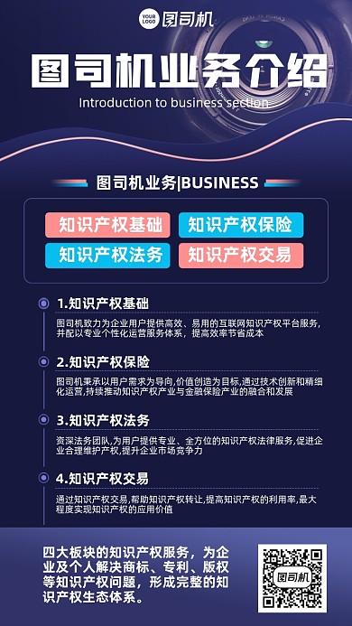 业务介绍创意简约手机海报