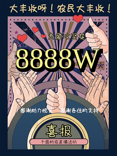 原创复古风农民丰收助农喜报