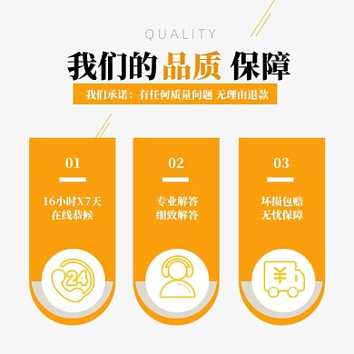 品质保障售后服务信息说明主图模板