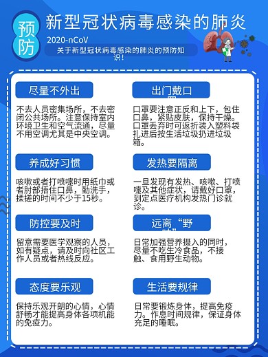 新型冠状肺炎抗击疫情预防海报设计简约卡通