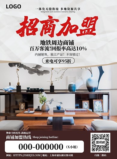 商铺招租内铺销售招商物业运营海报