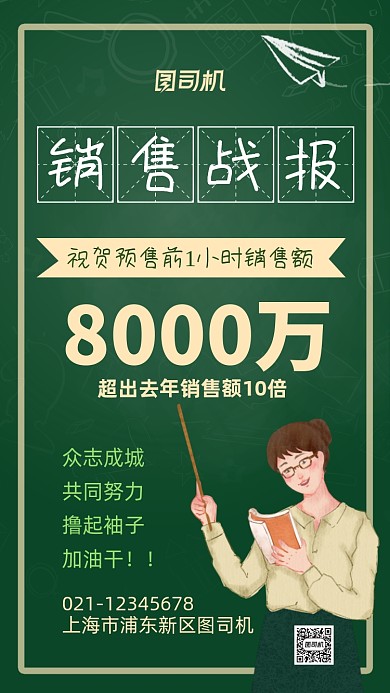 双十一阶段性销售战报激励团队手机海报