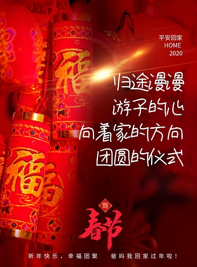春节回家过年语录系列海报