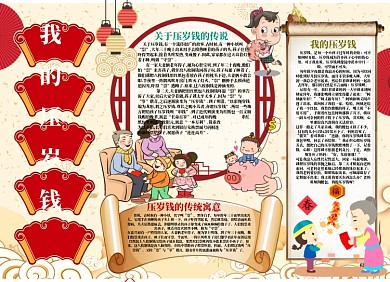 压岁钱的由来新春小报