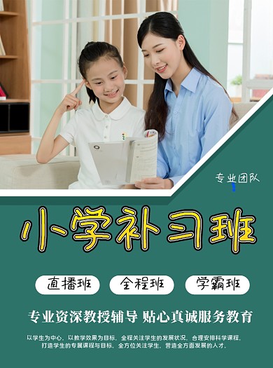 商务风学科辅导促销宣传单